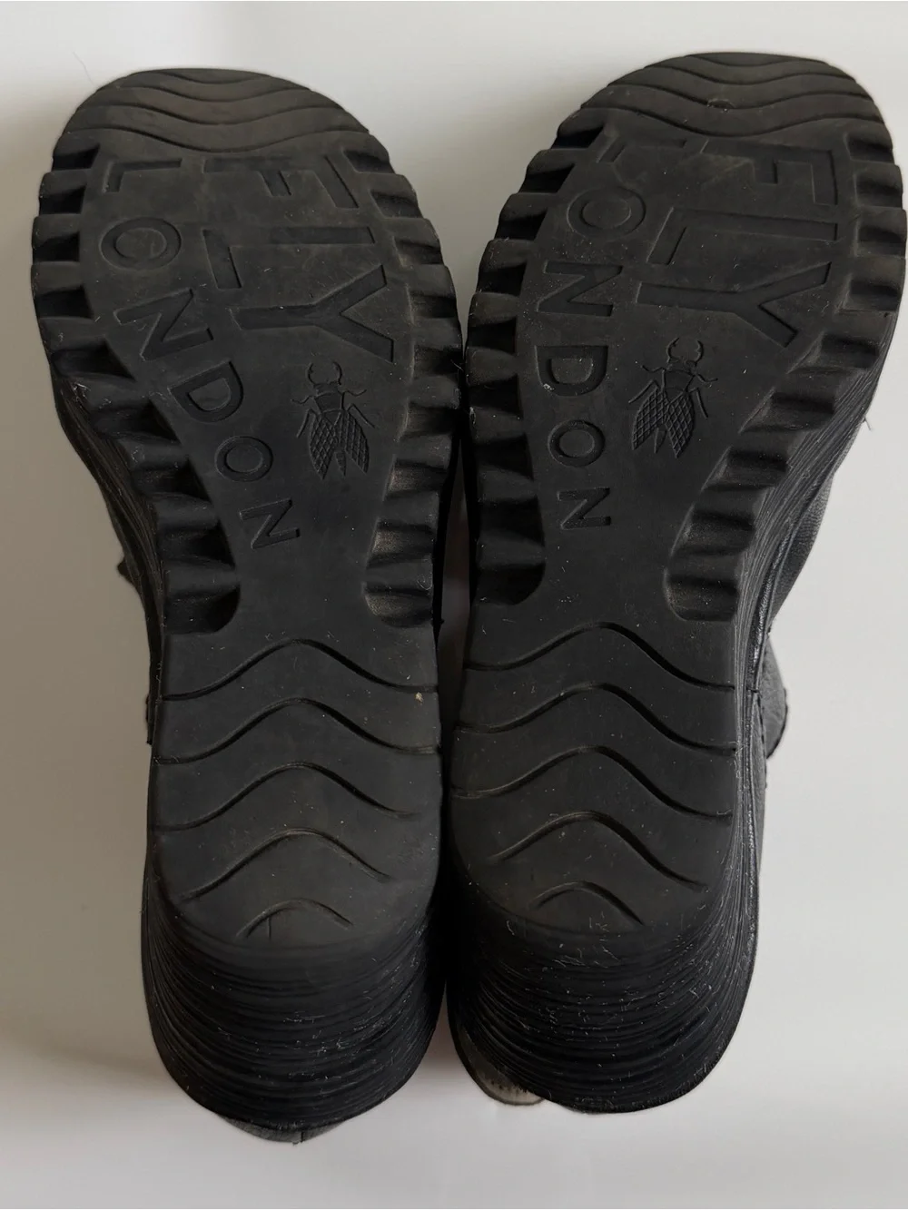 Fly London Black Leather Wedge Mary Jane Sandals